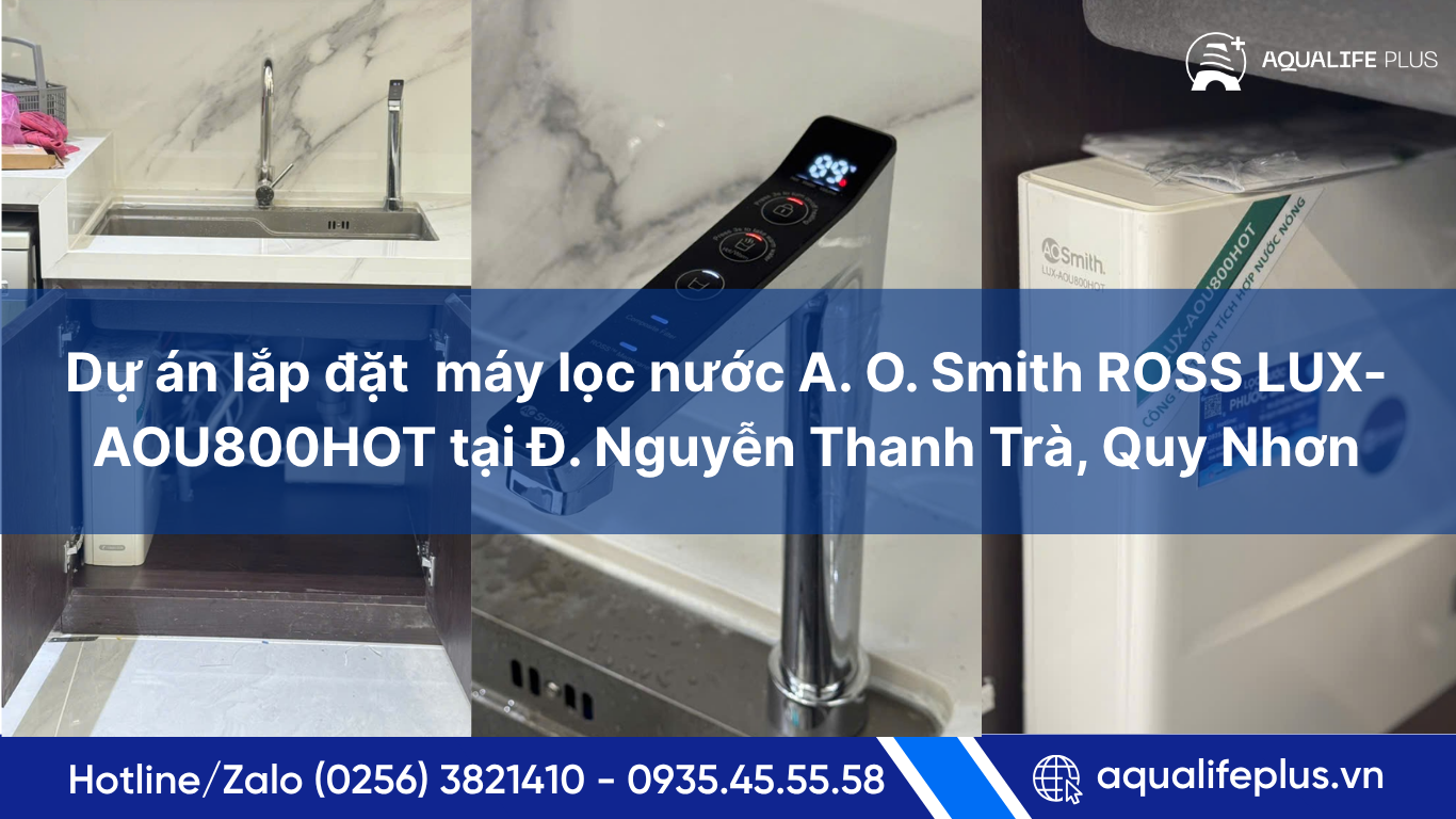 Dự án ắp máy lọc nước A. O. Smith ROSS LUX-AOU800HOT cho căn nhà mới hoàn thiện tại Nguyễn Thanh Trà – Quy Nhơn