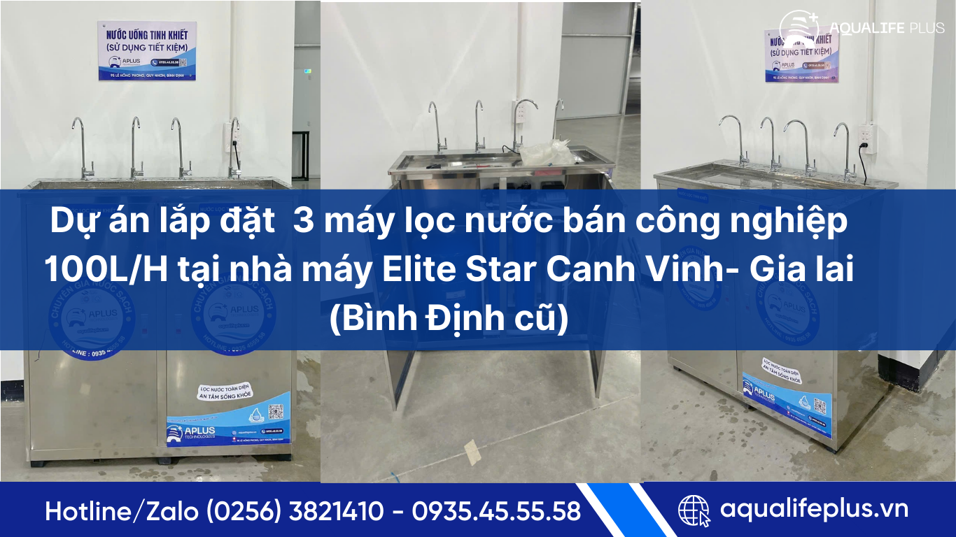 Bàn Giao Thành Công 3 Máy Lọc Nước Bán Công Nghiệp 100L/H Tại Nhà Máy Elite Star – Canh Vinh