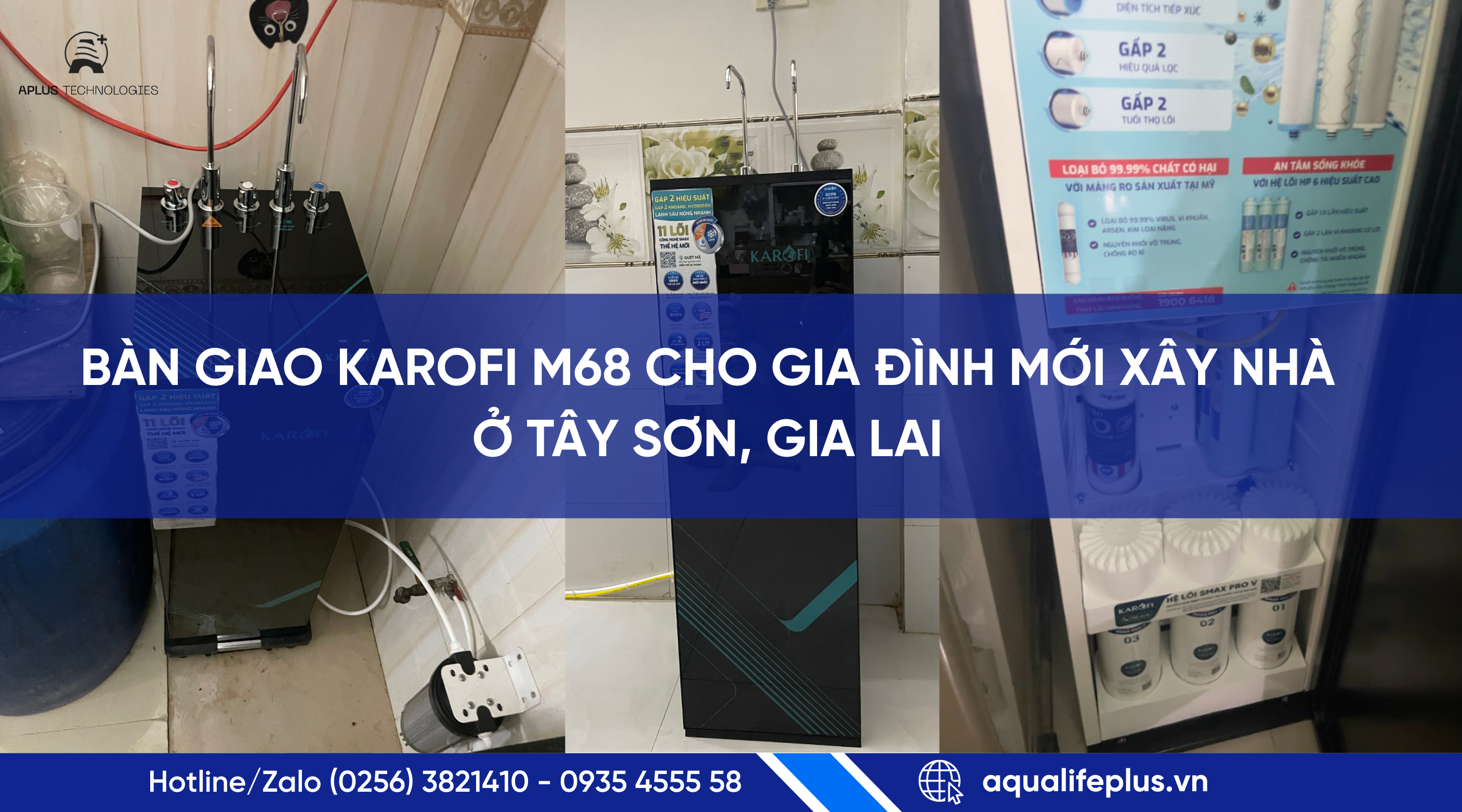 Bàn giao máy lọc nước Karofi M68 cho gia đình mới xây nhà ở Tây Sơn, Gia Lai