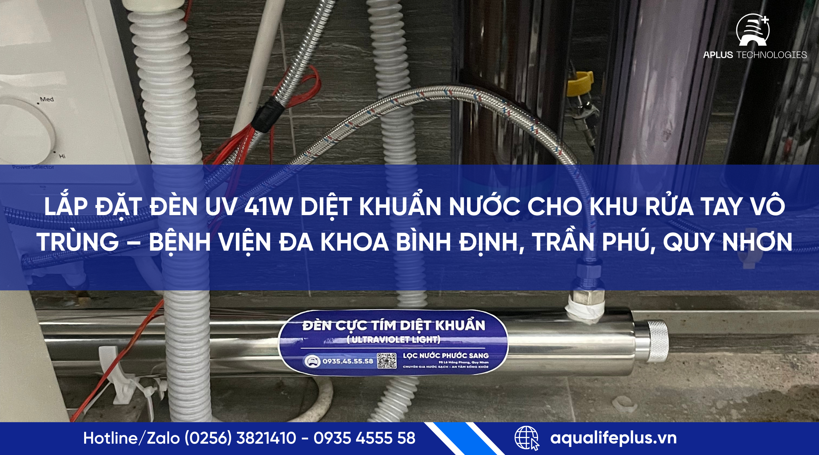 Lắp đặt đèn UV 41W cho khu rửa tay vô trùng tại Bệnh viện Đa khoa Bình Định – Quy Nhơn