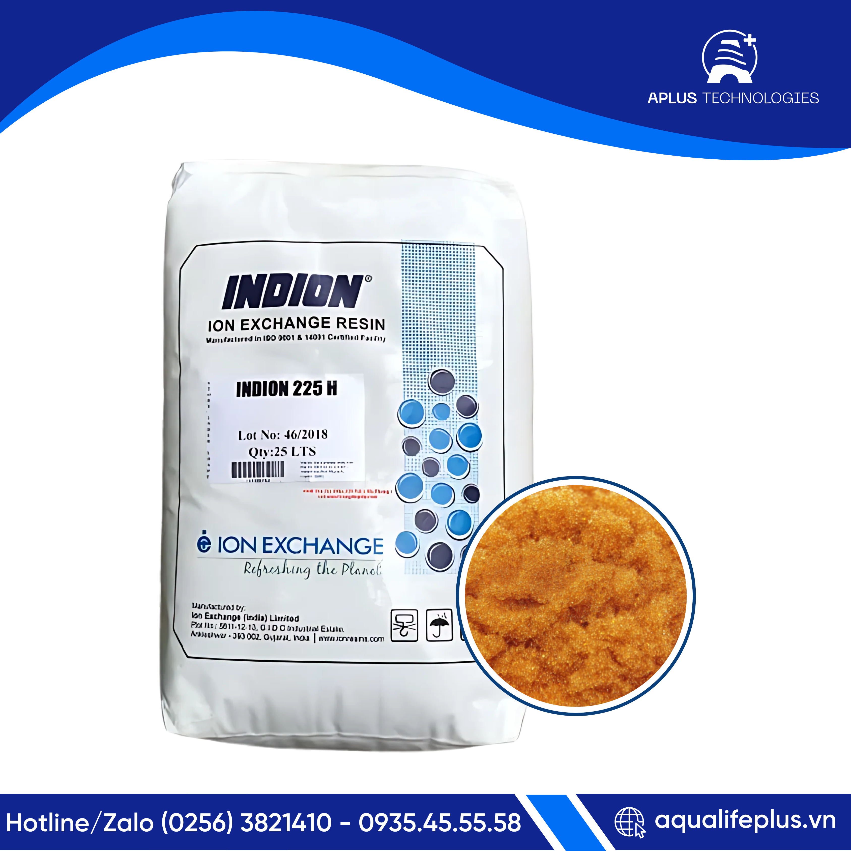 Hạt Nhựa Trao Đổi Ion Cation 225H – INDION (Ấn Độ) | Giải pháp làm mềm và xử lý nước hiệu quả