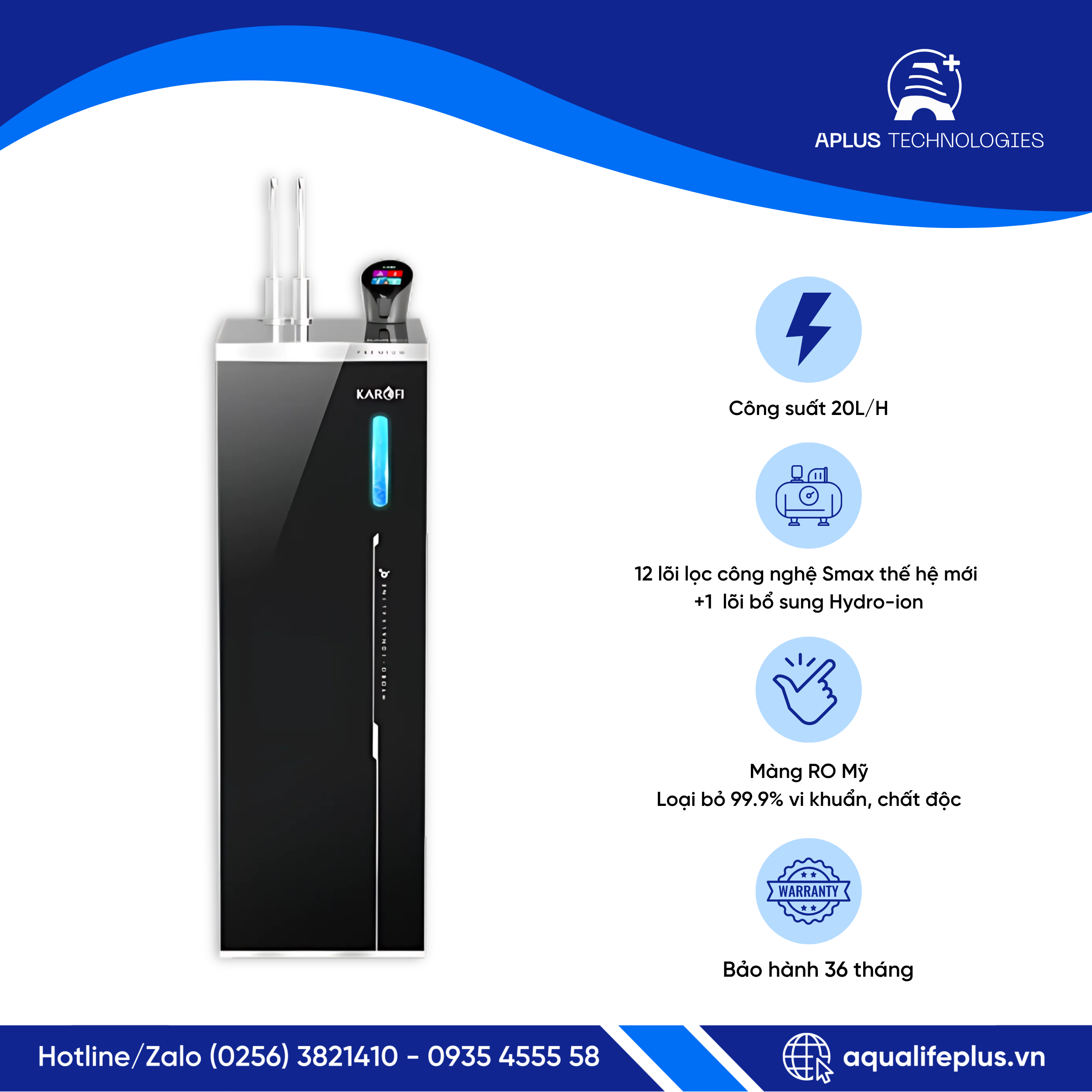 Karofi KAE-S86 Pro – Máy lọc nước nóng lạnh Hydro-ion kiềm thông minh và đa năng