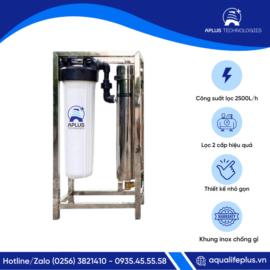 Bộ Lọc Nước Tổng UF Đặt Sàn 2 Cấp Lọc
