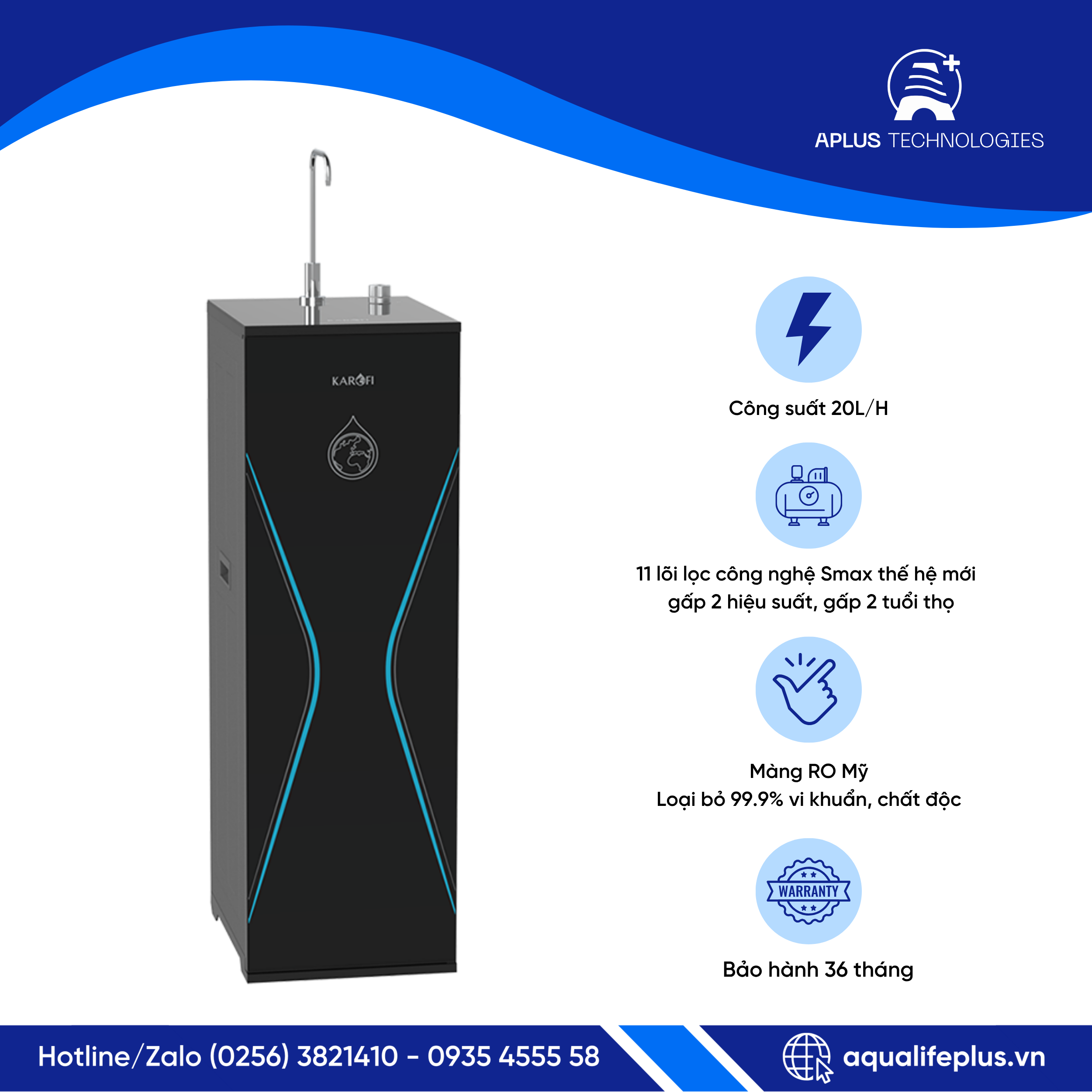 Máy lọc nước Karofi KAQ-D36S – Giải pháp nước sạch tinh khiết cho gia đình hiện đại