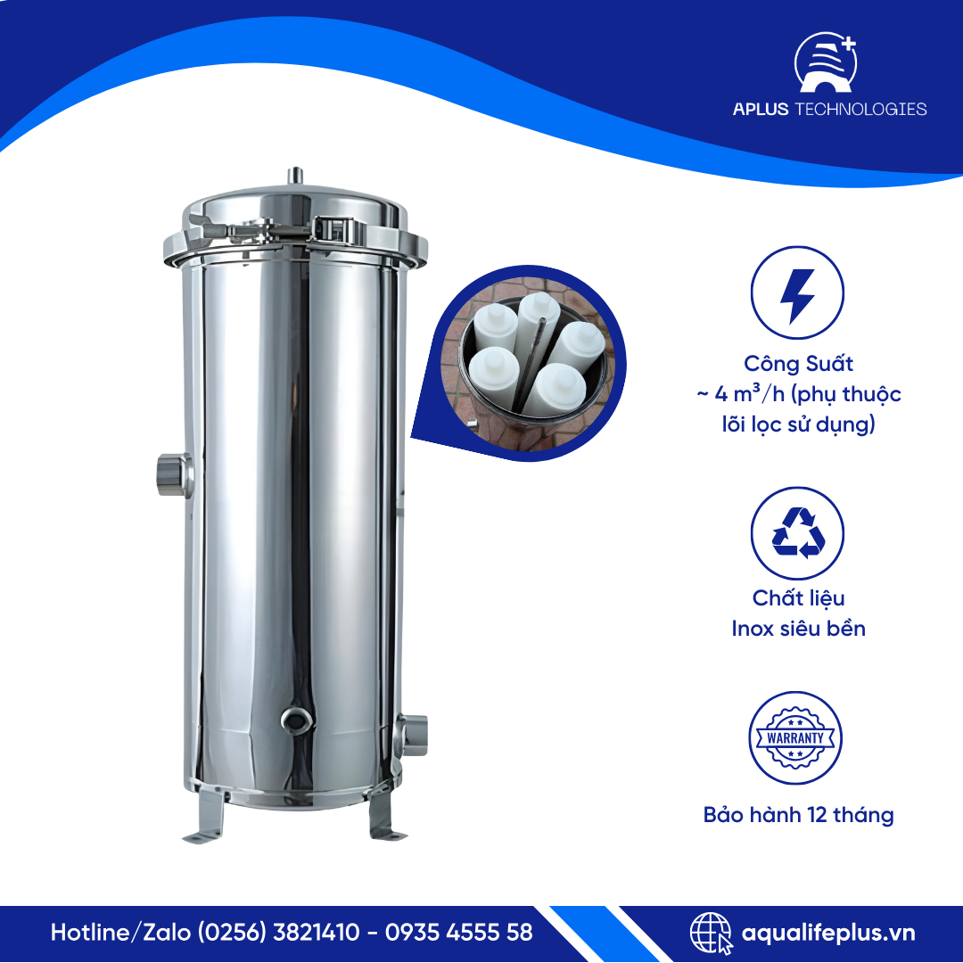 Phin Lọc 5 Lõi 20 inch – 4m³/h | Giải pháp lọc thô hiệu quả cho hệ thống nước công nghiệp