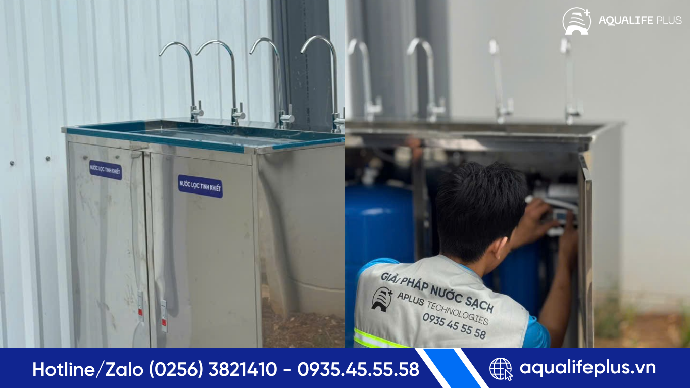 Thông số kỹ thuật máy lọc nước công suất 100 lít/h tủ inox  Aplus Technologies