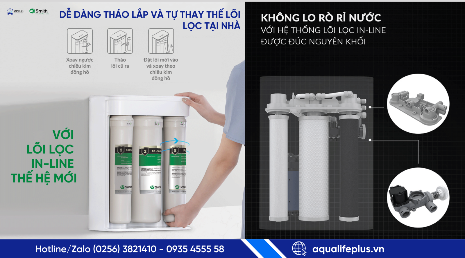 A.O. Smith S600 với hệ thống lõi lọc thông minh, tuổi thọ lên đến 12 tháng