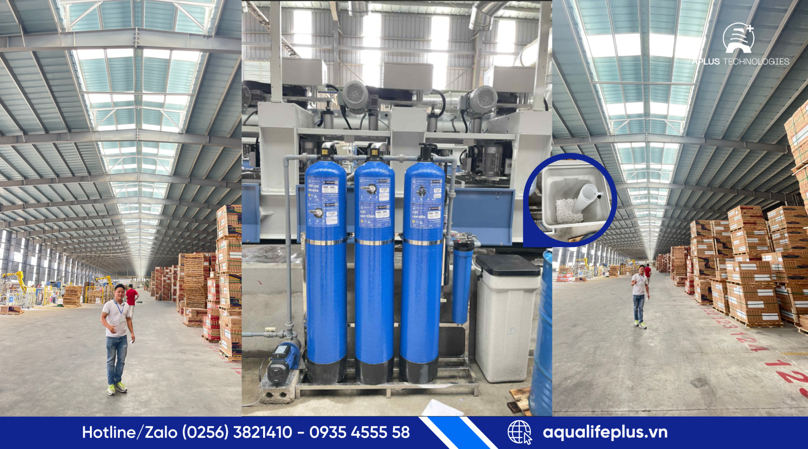 Hệ Thống Lọc Tổng 3 Cột Composite Lọc Nước Công Nghiệp