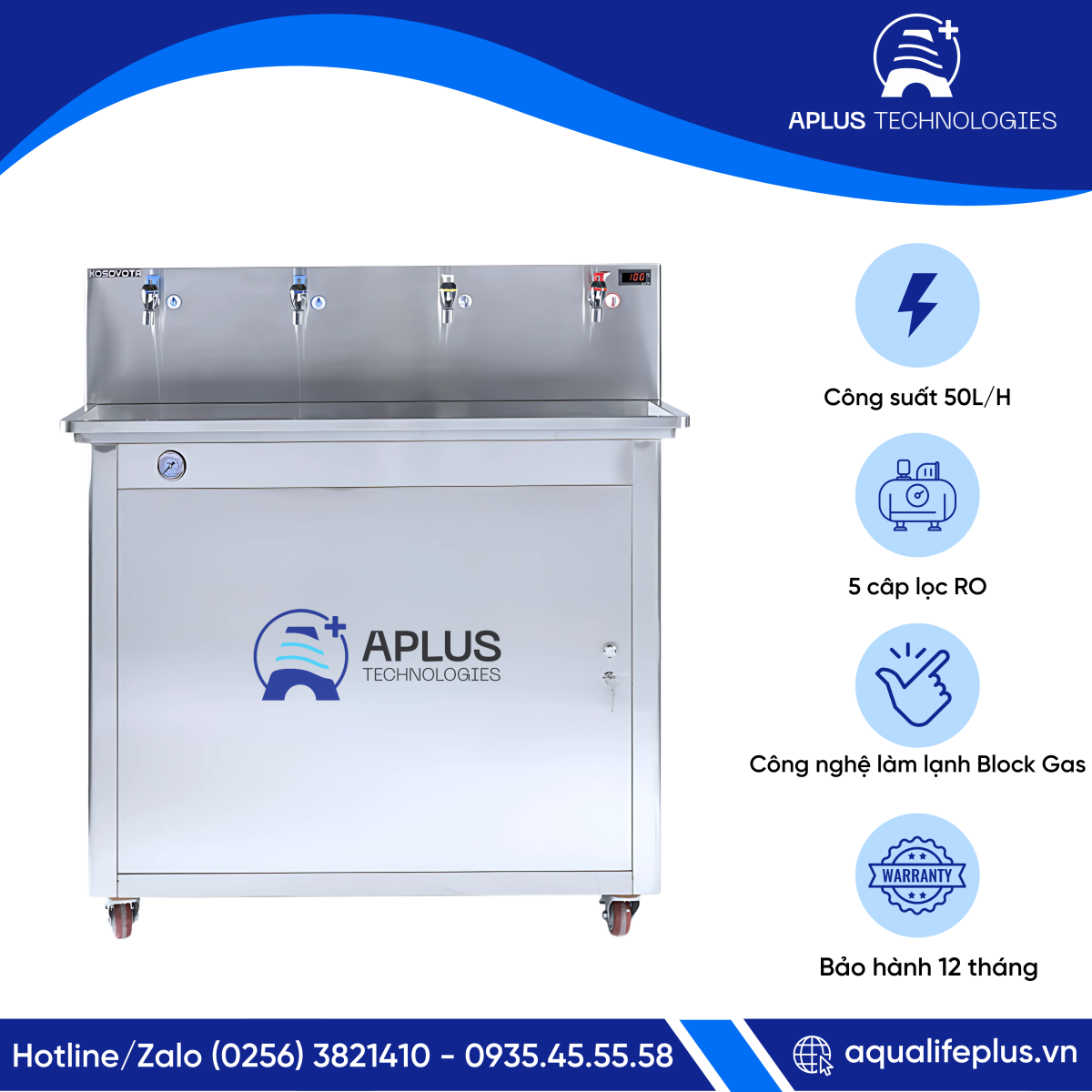 MÁY LỌC NƯỚC RO NÓNG LẠNH CÔNG NGHIỆP chính hãng tại Quy Nhơn