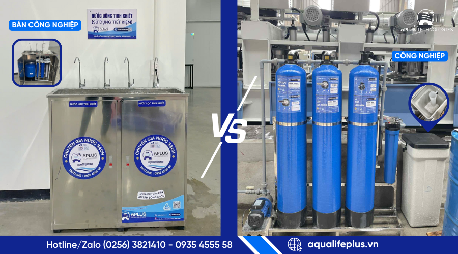 Phân biệt hệ thống lọc nước bán công nghiệp và công nghiệp - Khái niệm, sự khác biệt về quy mô và nhu cầu nước