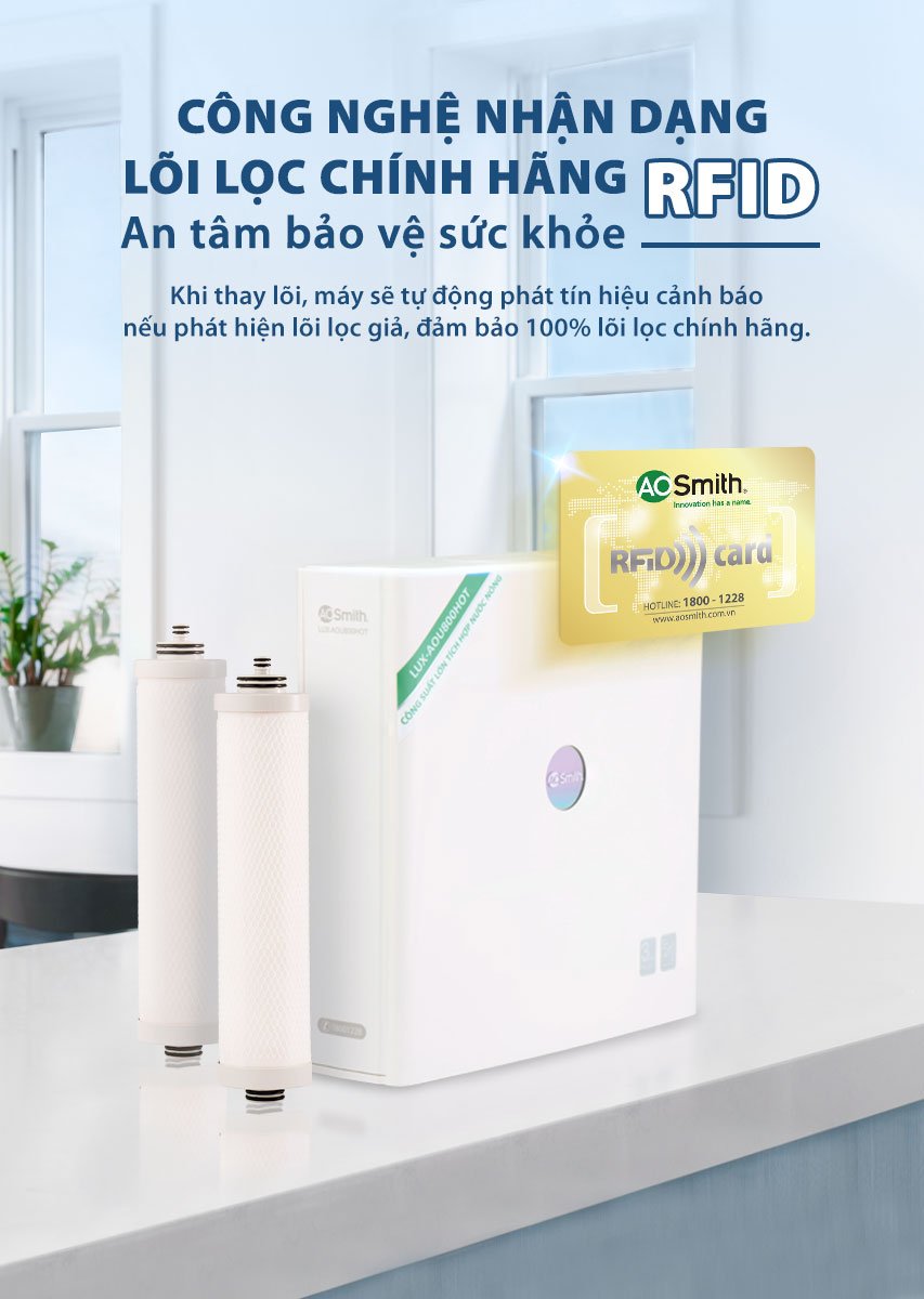 Chức năng nhận diện lõi chính hãng của A. O. Smith ROSS™ LUX-AOU800HOT