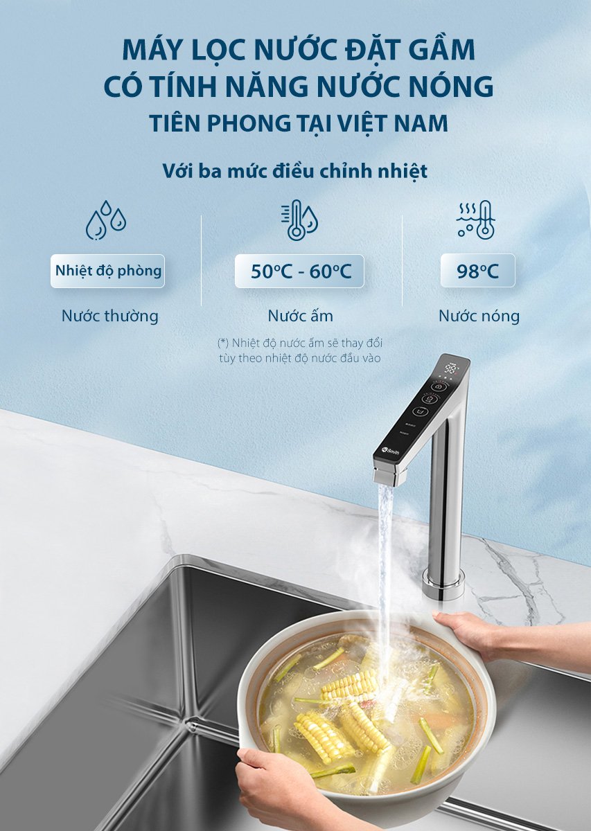 A. O. Smith ROSS™ LUX-AOU800HOT với 3 chế độ nước nóng- ấm- thường