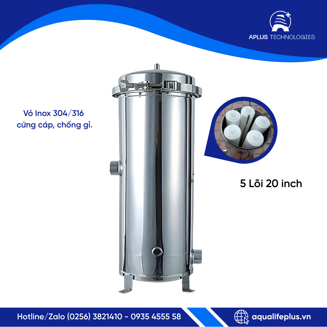 Phin Lọc 5 Lõi 20 inch – 4m³/h chính hãng